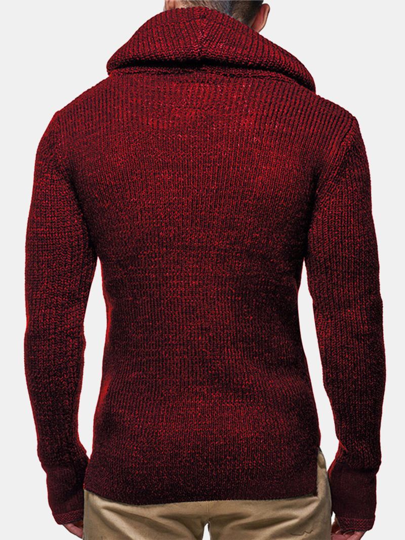 Män Stickad Cut Out Manschett Varm Casual Dragsko Tröjor