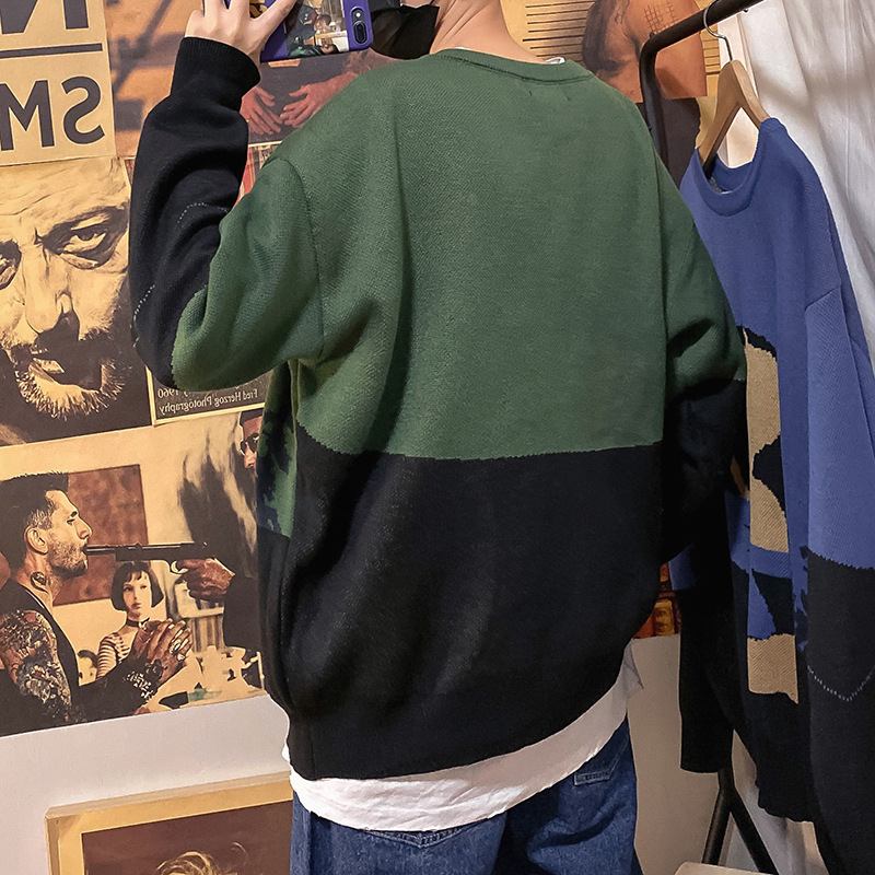 Par Retro Tecknad Tröja Höst Och Vinter Koreansk Lös Student Förtjockning Ungdomstrend Tröja Herr