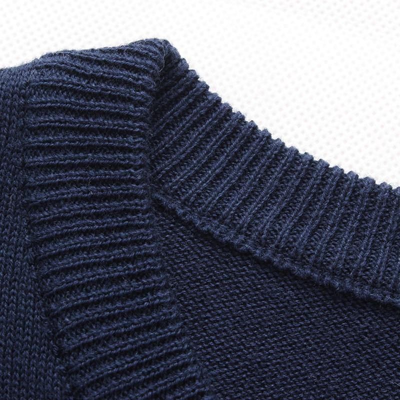 Sweat Casual Pullover Herr Höst Rund Hals Patchwork Stickade Märke Manliga Tröjor