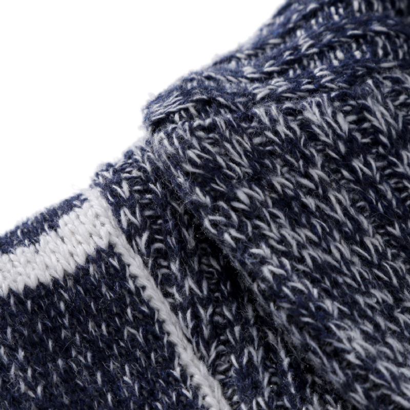 Vinterfärg Matchande Rutig Cardigan Tröja För Män