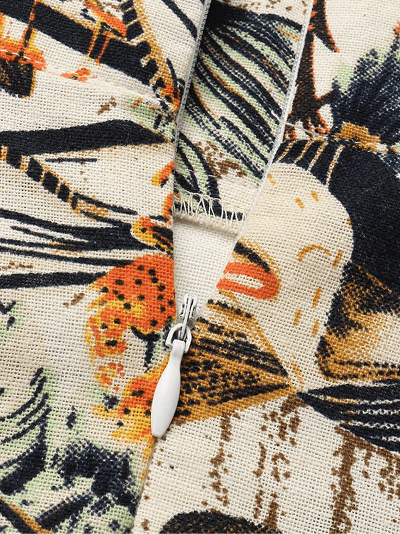 Kvinnor 100% Bomull Växt Blommigt Tryck Hög Midja Bohemia Maxi Kjolar