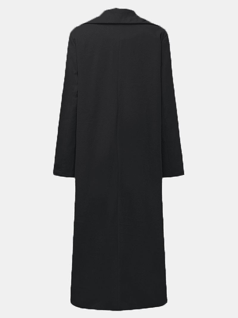 Enfärgad Pocket Long Coat
