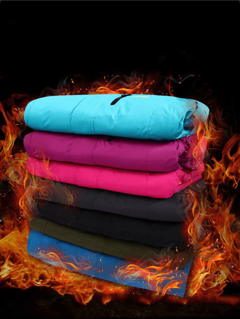 Outdoor Dam Casual Thicken Vattentät Vindtät Fleece Mountaineer Sport Jackor