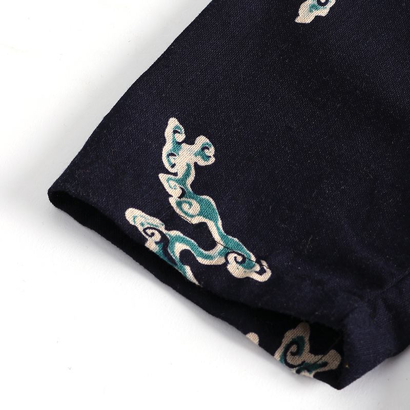 Casual Nationella Kimono-koftor I Linne För Män