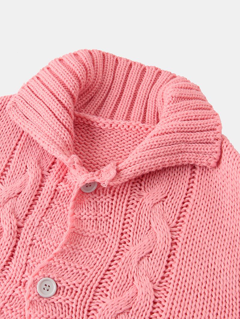 Kvinnor Enfärgad Jacquardstickad Mellanlång Huvakofta Med Ficka