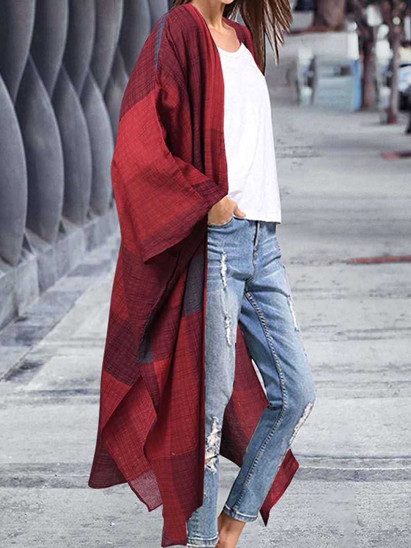Kvinnor Ruttryck 3/4 Ärm Öppen Front Casual Cardigans