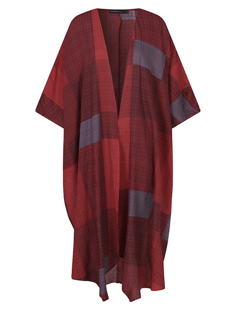 Kvinnor Ruttryck 3/4 Ärm Öppen Front Casual Cardigans