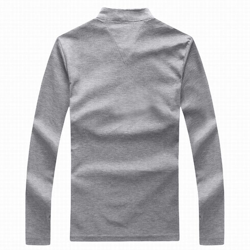 6 Färger Herr Sport Enfärgad Långärmad Golftröja Casual Stand Collar Toppar