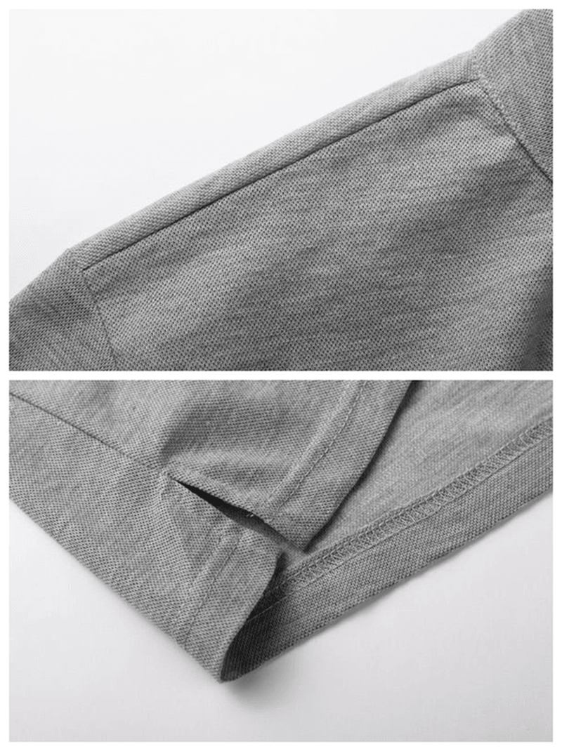 6 Färger Herr Sport Enfärgad Långärmad Golftröja Casual Stand Collar Toppar
