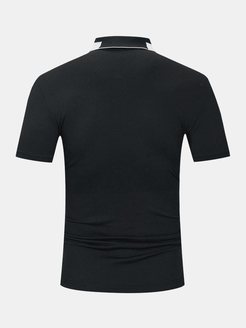 Herr 100% Bomull Business Button Stängning Casual Golfskjortor