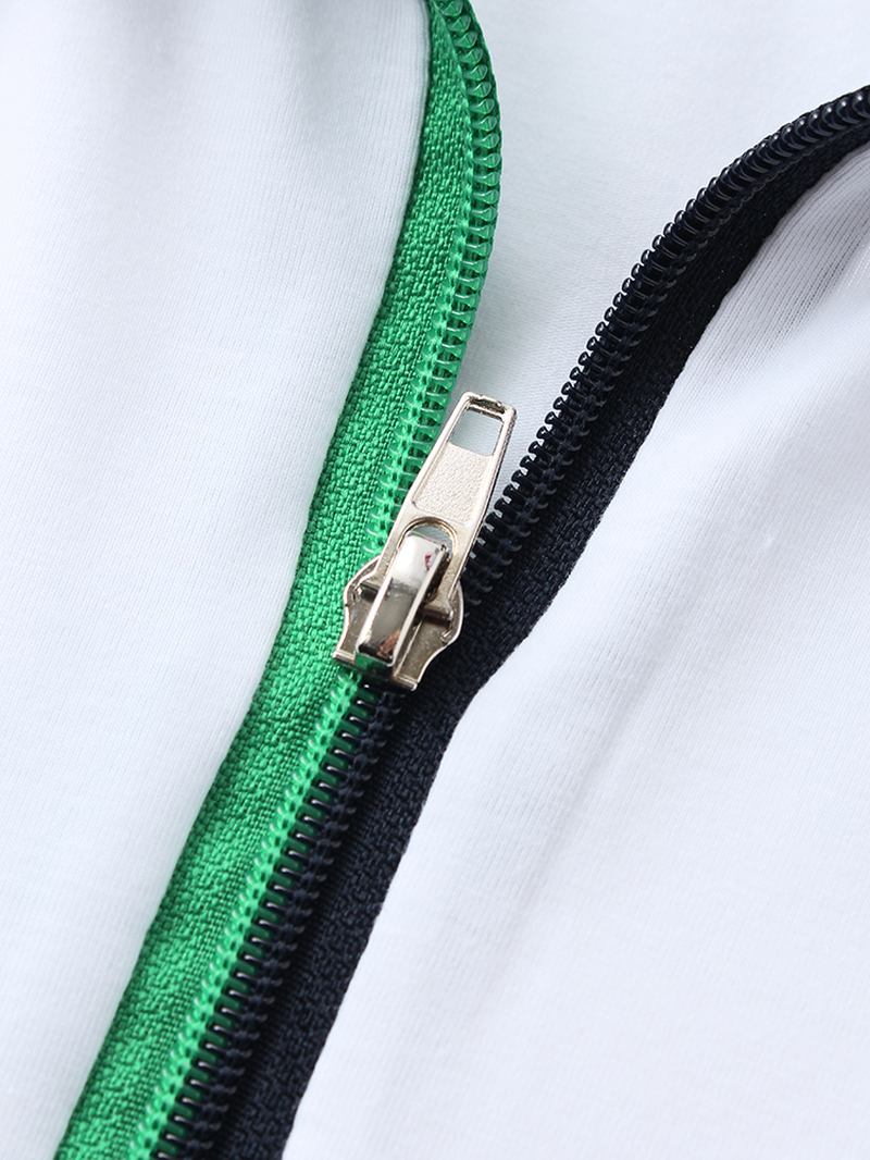 Herr Front Zip Bröstficka Kortärmad Lesure Sport Golf Shirts