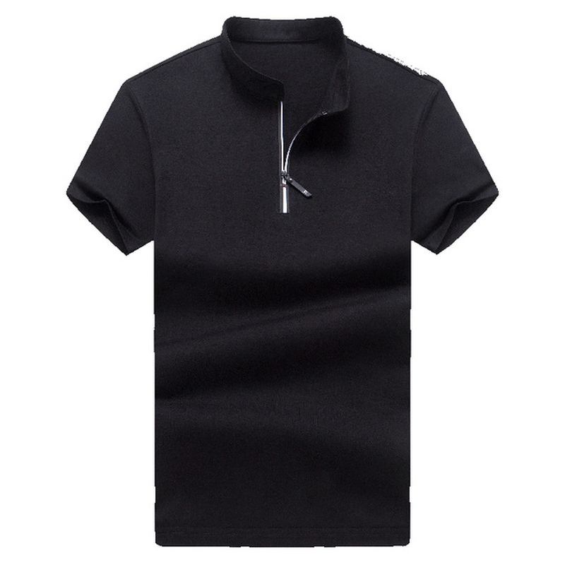 Kortärmade Slim Lapel Casual T-shirts För Män