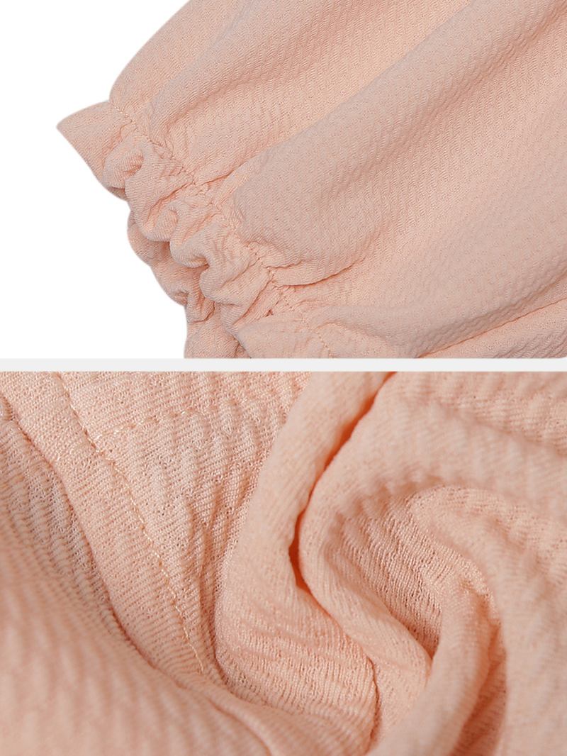 Chic Puffärm I Enfärgad Fest Scoop-neck Avslappnad Blus