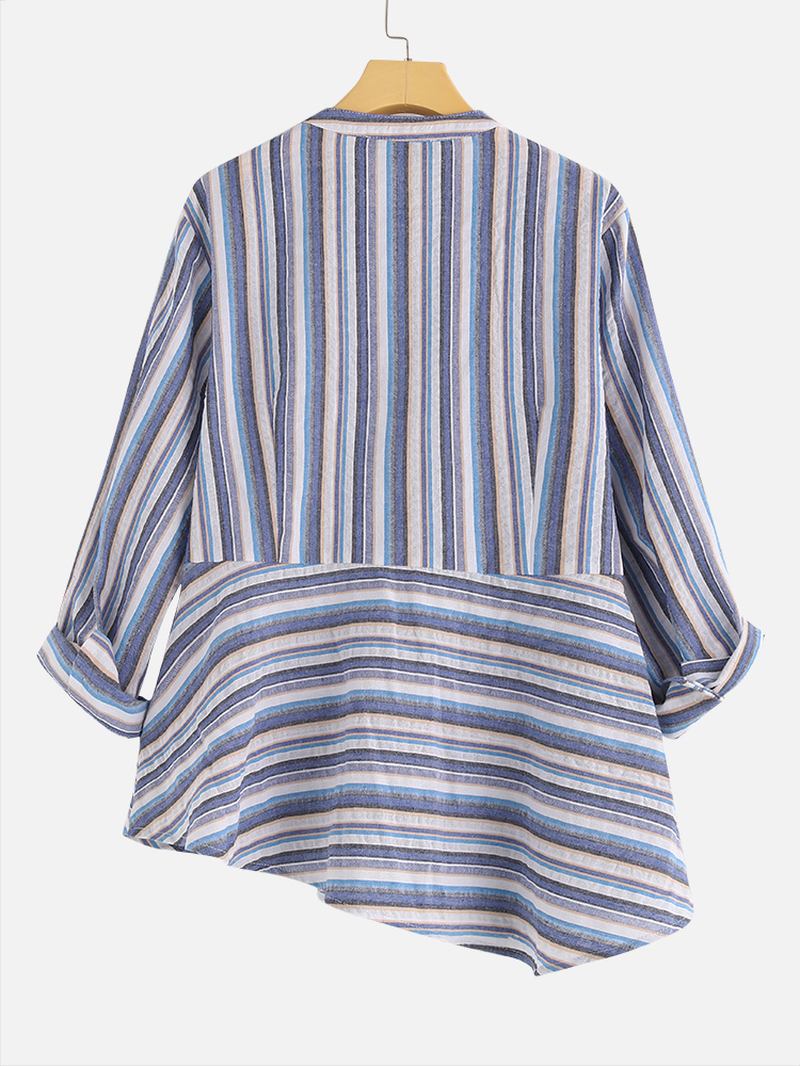 Chic Randig 3/4-ärmad Blus