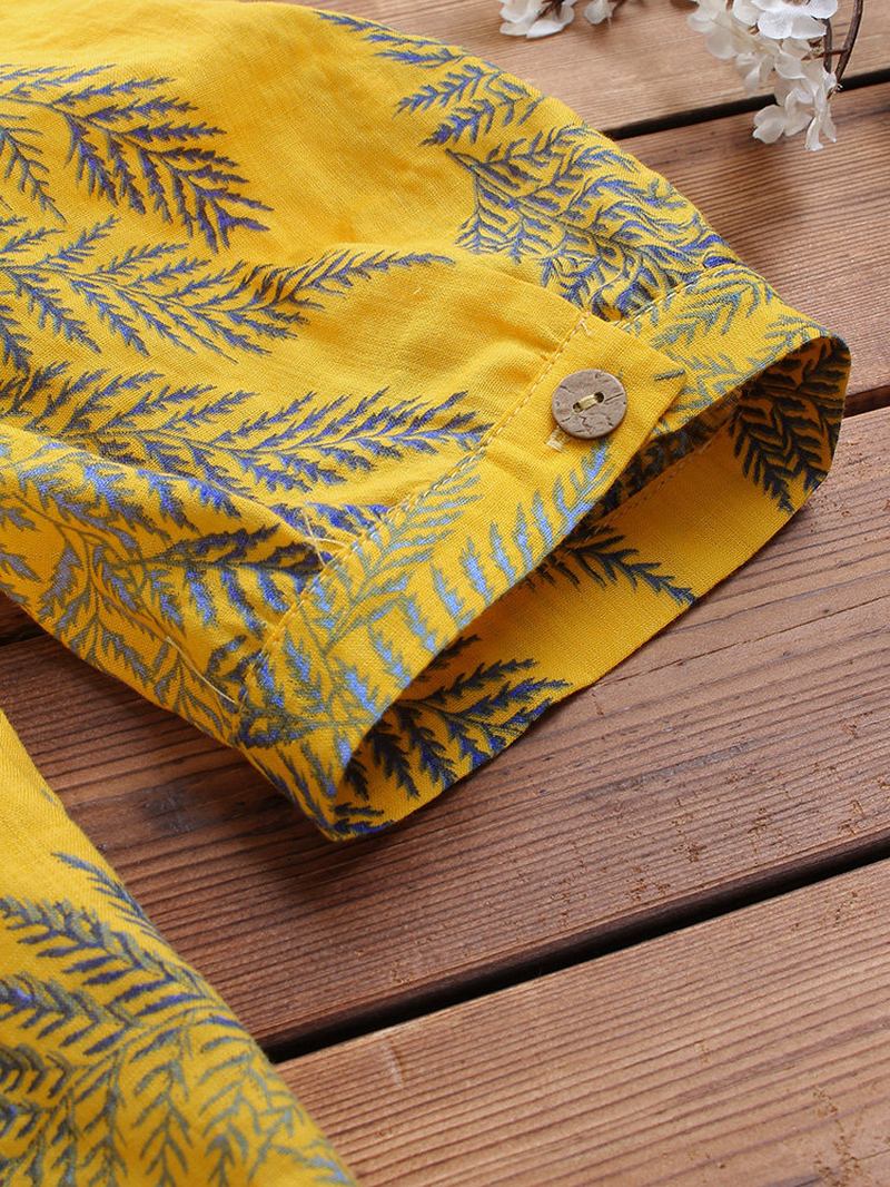 Kvinnor Casual Med Tryck Crew Neck Half Sleeve Blus