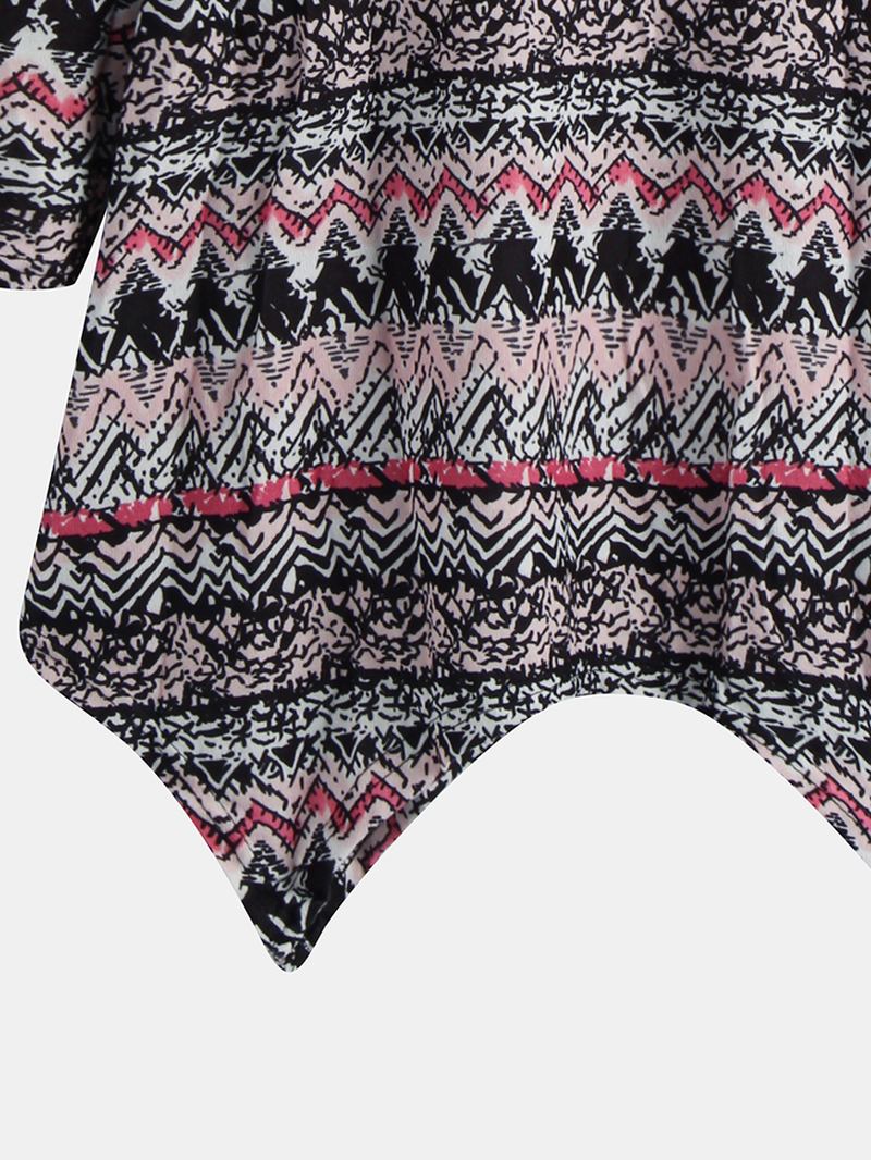 Kvinnor Med Turtleneck Tryckta Långärmade Toppar