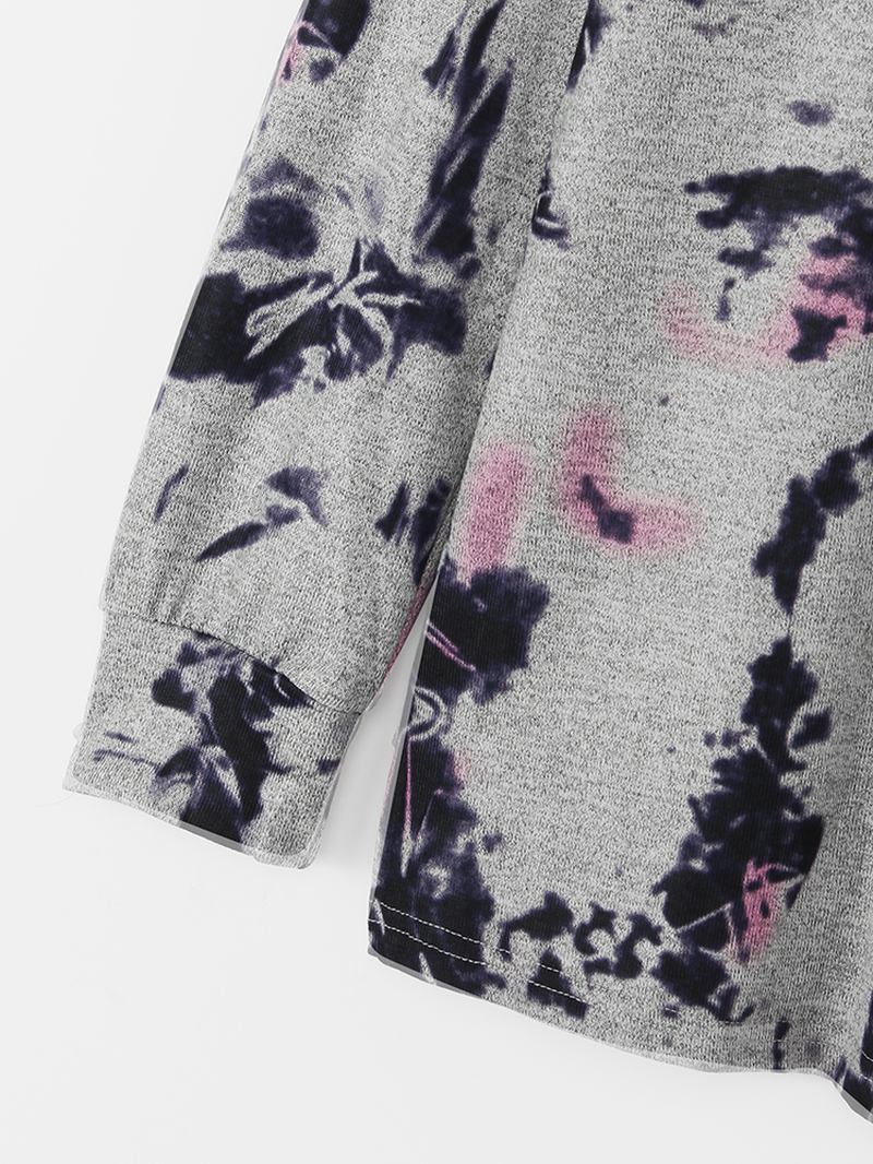 Kvinnor Tie Dye Patchwork Raglanärmar Blus