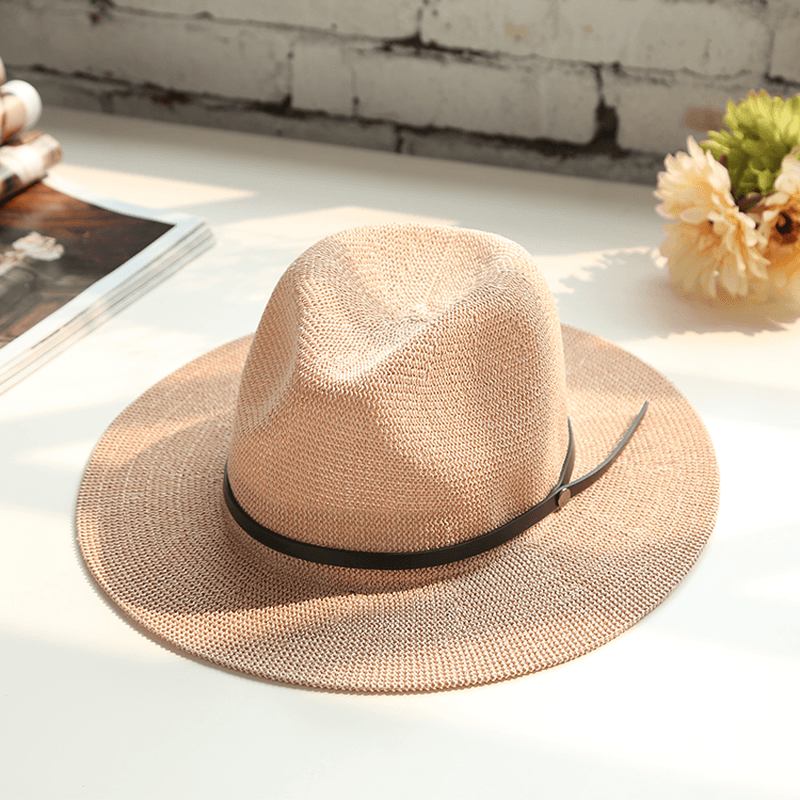 Brittisk Kvinnlig Hatt Stråhatt För Män Svart Jazzhatt Holiday Beach Hat