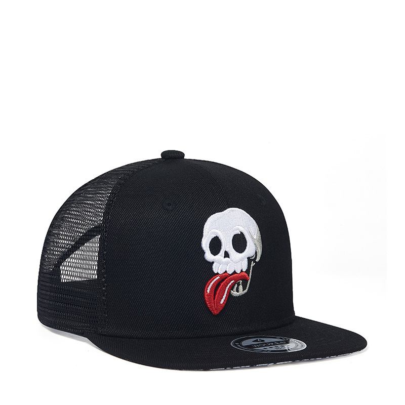 Broderad Skalle Hip Hop Polyester Mössa