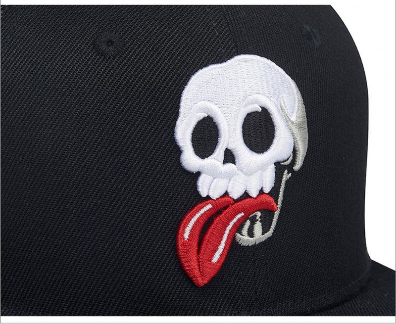 Broderad Skalle Hip Hop Polyester Mössa