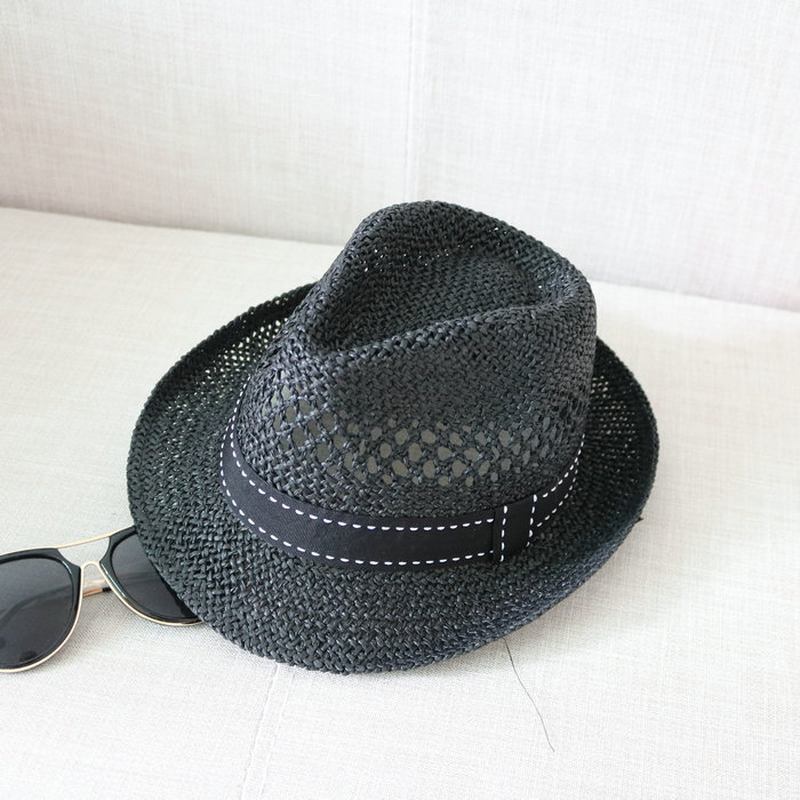 Cool Hatt Ny Sommarhatt För Män Och Kvinnor Vävd Brittisk Stil Solskydd Beach Hollow Out Solhatt