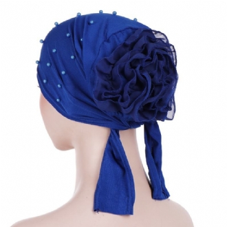 Dam Vintage Blommös Mössa Sommar Etnisk Stil Flexibel Andas Turban Mössa