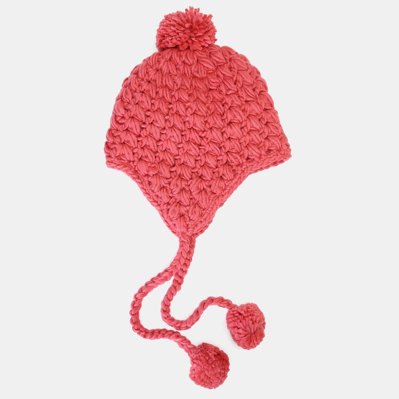 Dammössa Enfärgad Varm Stickad Mössa Small Caps