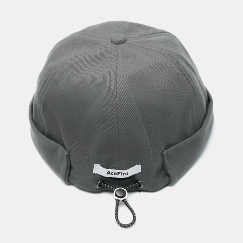 Enfärgad Retro Dragsko Hatt Beanie Brättelösa Hattar