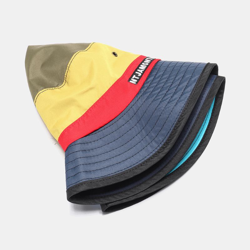 Flerfärgad Sömnad Fiskarhatt Vattentät Andningsbar Cap Bucket Hat