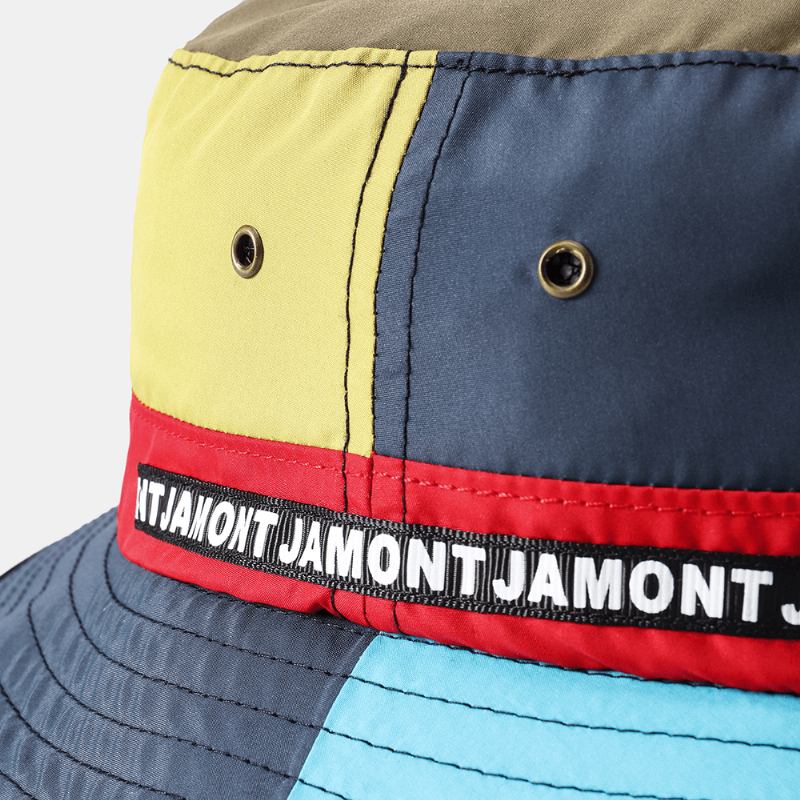 Flerfärgad Sömnad Fiskarhatt Vattentät Andningsbar Cap Bucket Hat