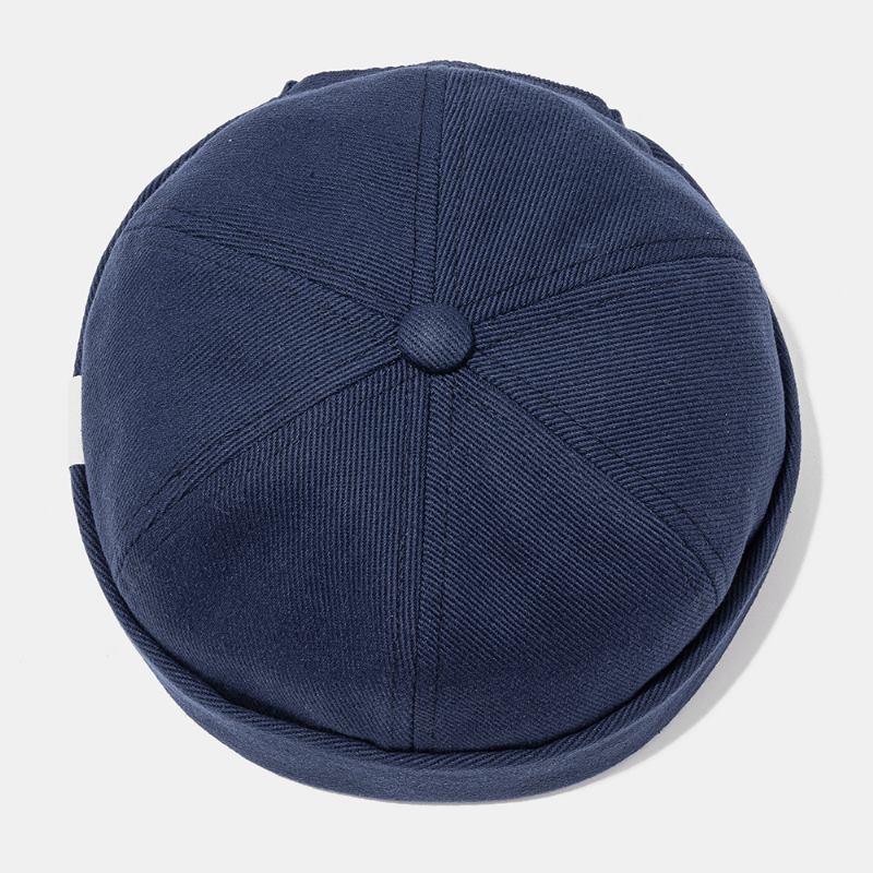 Fransk Retro Klassisk Elegant Sjömansmössa Kall Hatt Vild Ren Färg Melonmössa Brättelösa Hattar