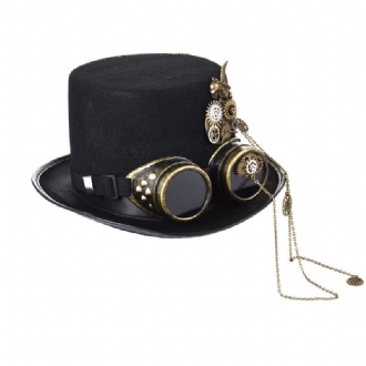 Handgjord Heavy Metal Gear Top Hat Wings Chain