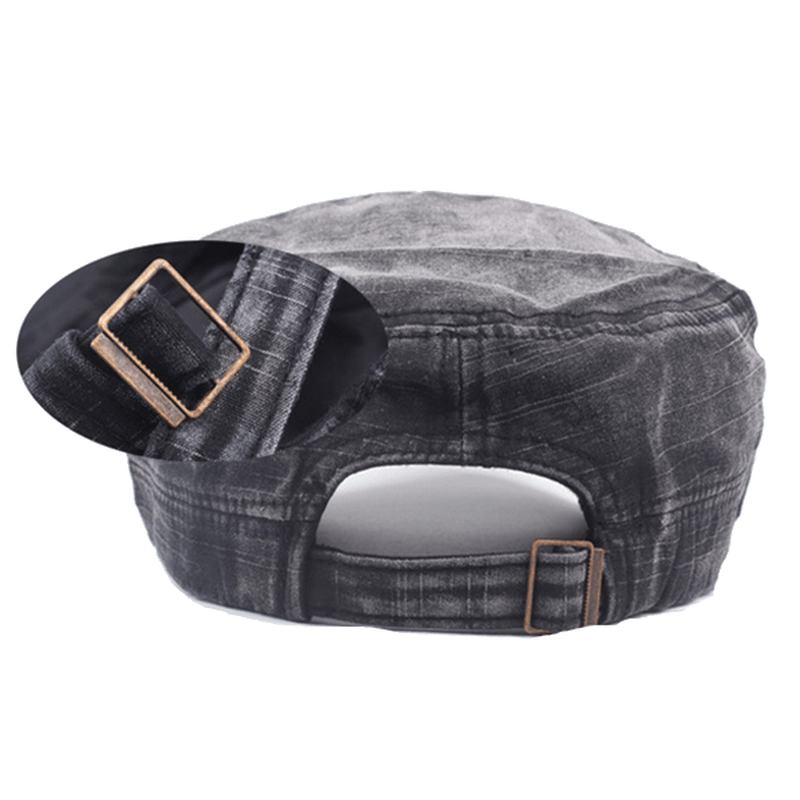 Herr Bomull Gjord Gammal Tvättad Vintage Utomhus Casual Justerbara Platta Hattar Arméhatt Baseballkepsar