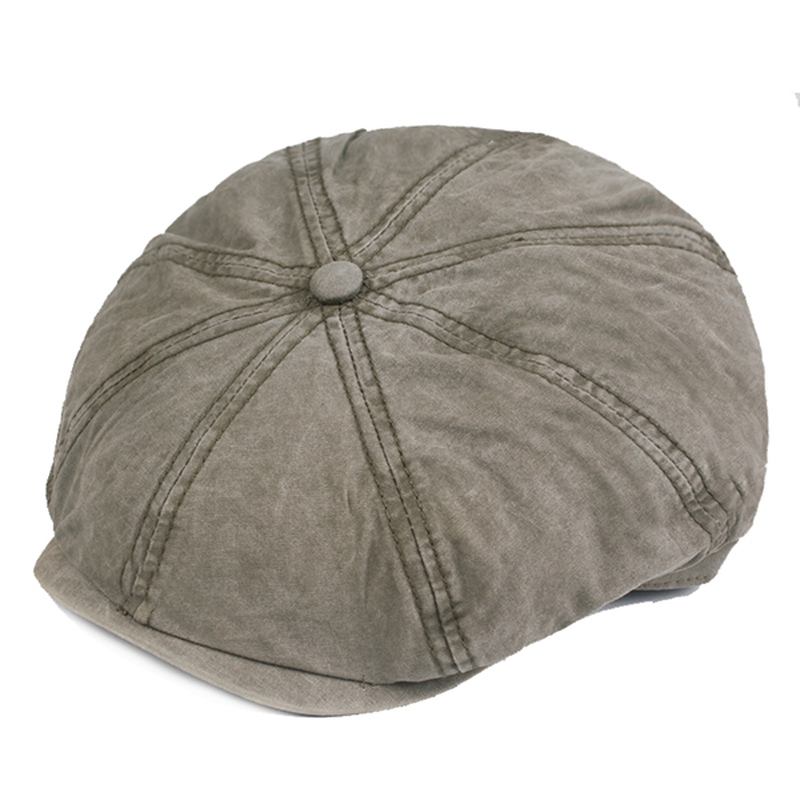 Herr Bomull Solid Sunscreen Newsboy Octagonal Hat