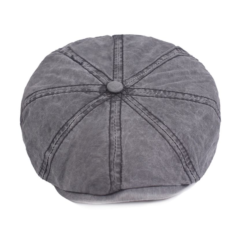 Herr Bomull Solid Sunscreen Newsboy Octagonal Hat