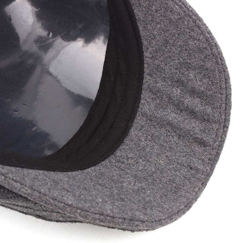 Herr Bomull Stickad Varm Basker Cap Spänne Justerbar Golf Sport Cabbie Forward Hatt