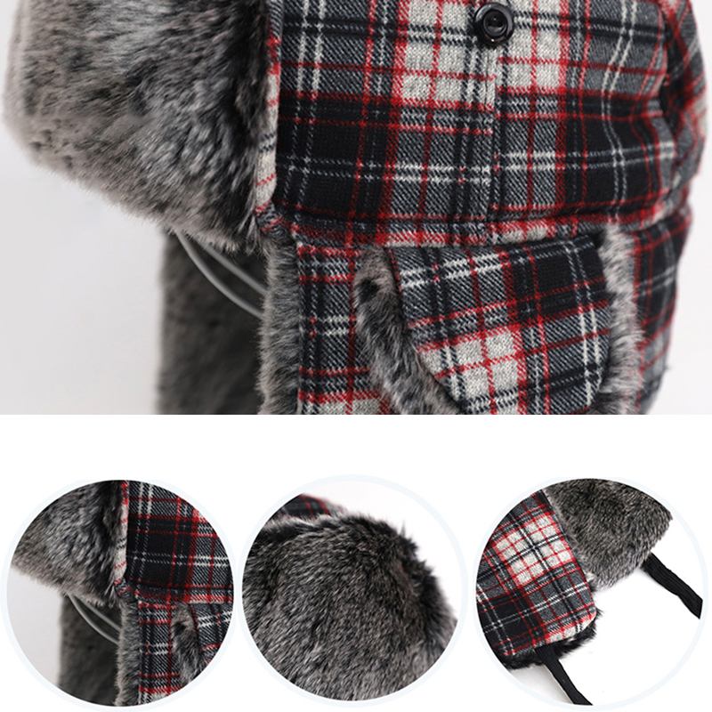 Herr Dampläd Plus Sammetsöronkåpor Ushanka Trapper Hat