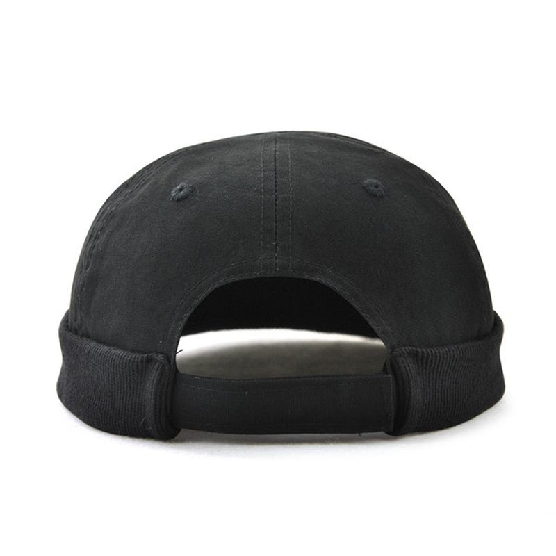 Herr Plus Size Hattar Retro Solid Brättelös Hatt Justerbar Varm Skullcap Sailor Cap