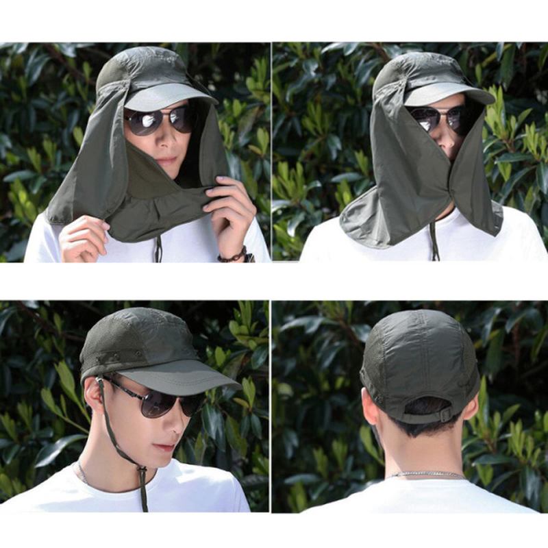 Herr Quick Dry Neck Cover Solfiske Hatt Öron Flik Hink Utomhus Uv Skydd Keps