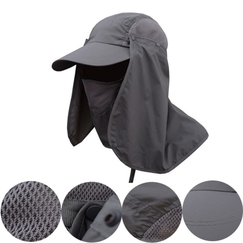 Herr Quick Dry Neck Cover Solfiske Hatt Öron Flik Hink Utomhus Uv Skydd Keps