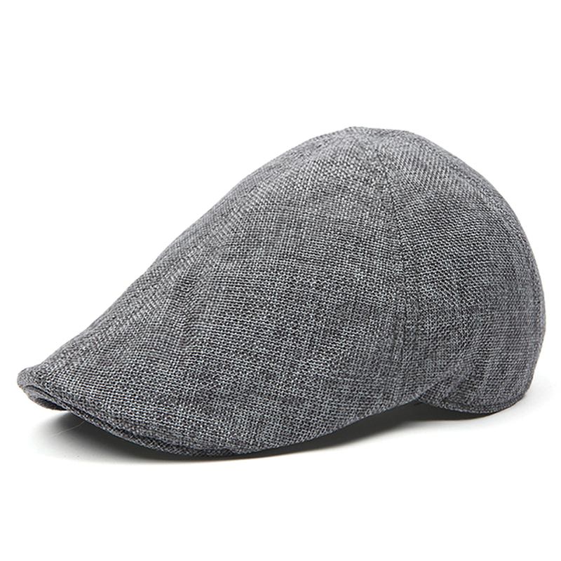 Herr Retro Bomull Brittisk Stil Grid Basker Hat Casual Sunscreen Newsboy Peaked Caps