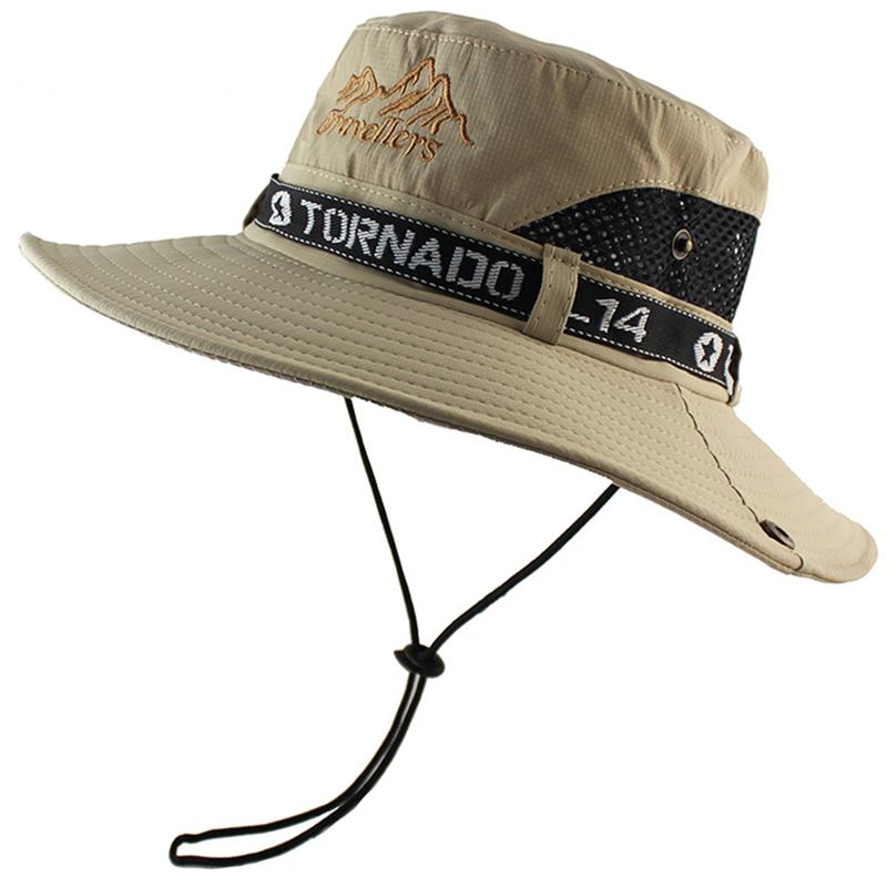 Herr Utomhus Sommar Solskyddsskydd Face Fisherman Halmhatt Fiske Solhatt