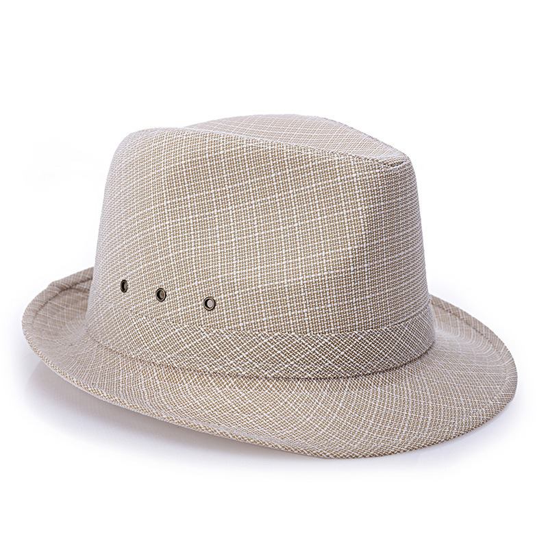 Herr Vintage Crimping Polyester Kort Brätte Jazz Hat Bucket Hat Beach Cap Resa Andningsbar Solmössa