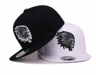 Indisk Broderad Hiphop-hatt Med Platt Kant