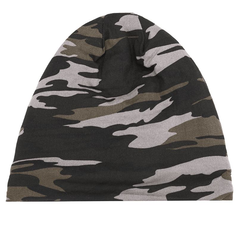 Kamouflage För Män Vinter Plus Sammet Varm Slouchy Beanie Hat Casual Plus Size Öronkåpor Skallkeps