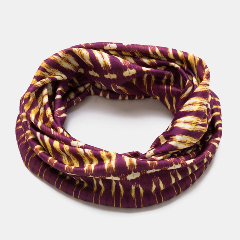 Kvinnor Bomull Geometri Mönster Dual-use Baotou Hatt Haklapp Mode Casual Andas Elastisk Scarf Beanie Hatt Hatt Hatt Huvudduk