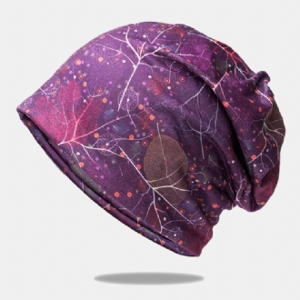 Kvinnor Växtblad Mönster Dubbel Användning Halsskydd Haklapp Halsduk Elastisk Andas Vild Solskydd Mössa Baotou Hatt Skull Hatt