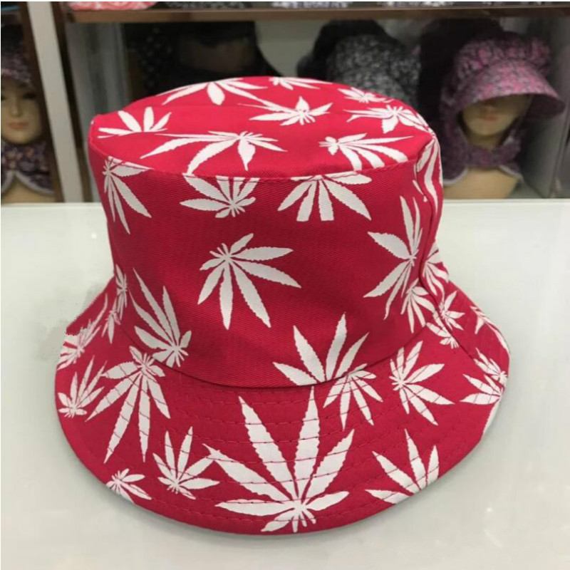 Leaf Fisherman Hat Bomull Lönnlöv Basin Hatt Män Och Kvinnor Mode Fiskehatt Sommar Utomhusskugga Sön Lör