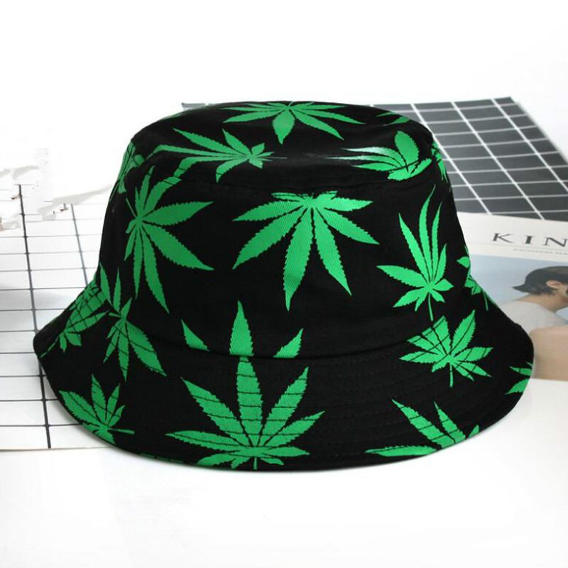Leaf Fisherman Hat Bomull Lönnlöv Basin Hatt Män Och Kvinnor Mode Fiskehatt Sommar Utomhusskugga Sön Lör