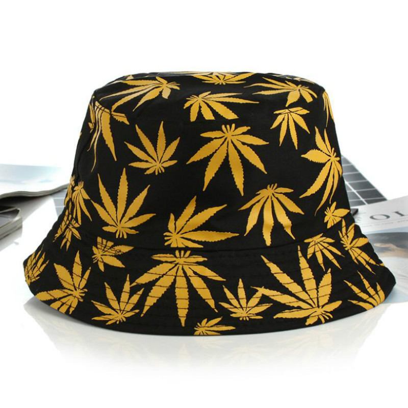 Leaf Fisherman Hat Bomull Lönnlöv Basin Hatt Män Och Kvinnor Mode Fiskehatt Sommar Utomhusskugga Sön Lör
